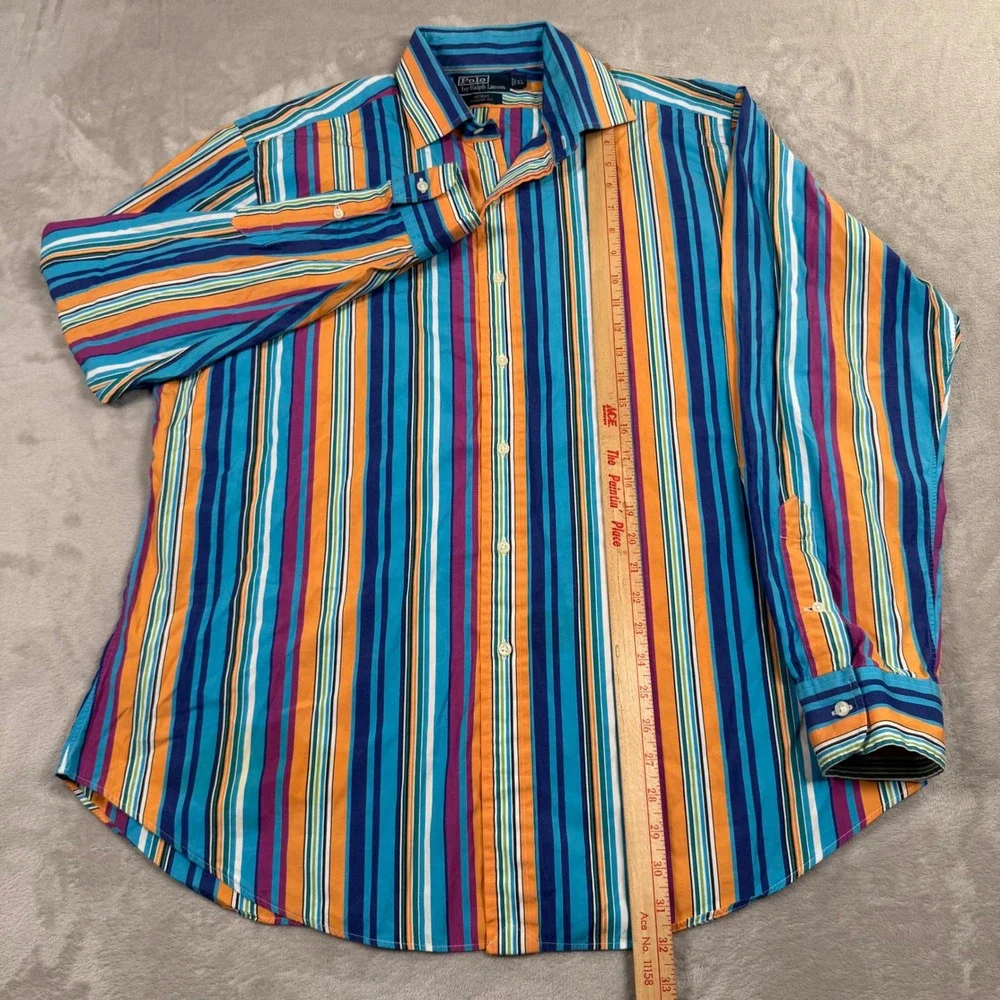 Polo Ralph Lauren Button Down Mens XL Multi Color Striped Regent Classic Fit
